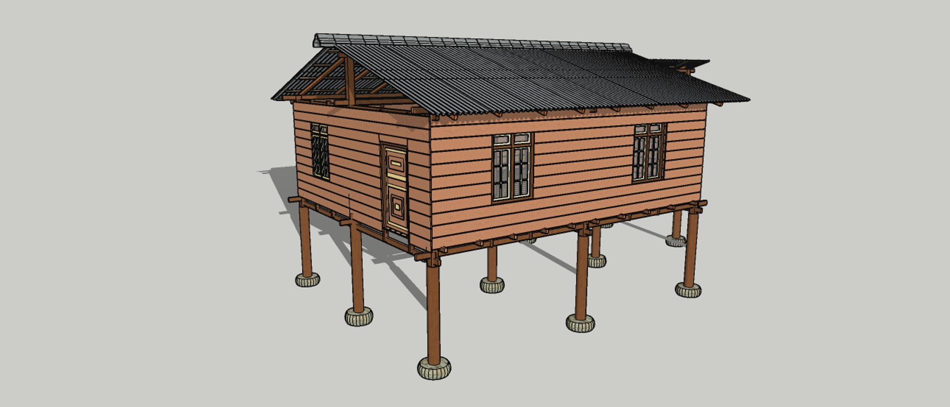 3D Rumah Panggung Pesisir - TurboSquid 2155117