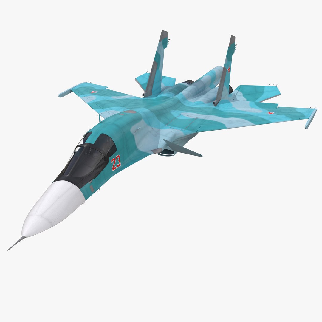 Fighter Sukhoi Su-34 Rigged 3D Model 3D model preview
