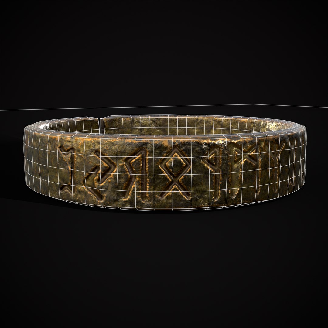 3D Gold Viking Rune Ring Model - TurboSquid 2078285