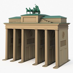 Low Poly Cartoon Model Brandenburg Gate 3D