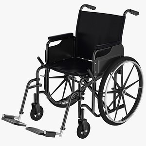 3D black wheelchair