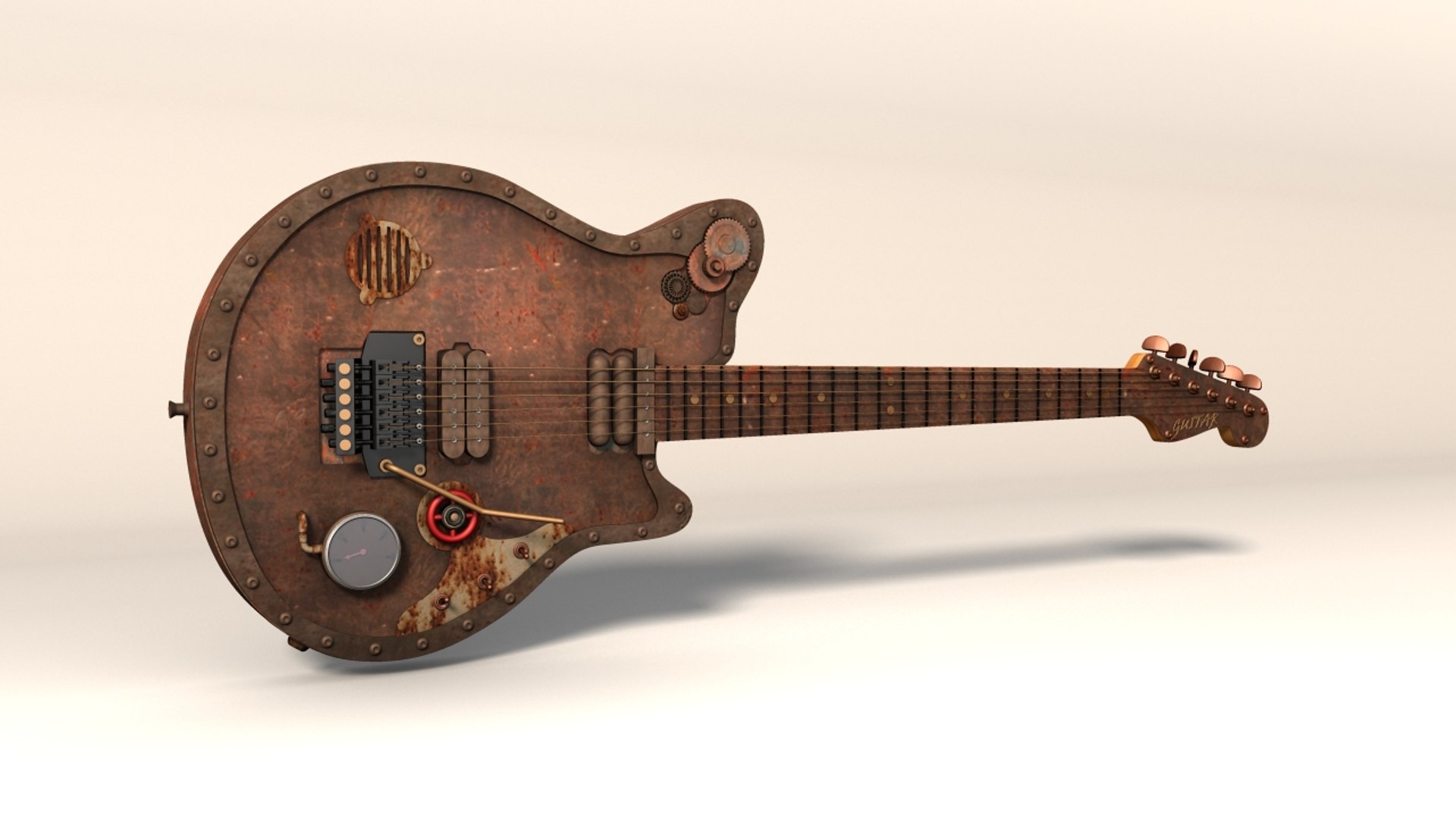 スチームパンクエレキギター スチームパンクなエレキギター3Dモデル - TurboSquid 1115039