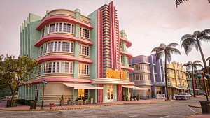 3D MIAMI VICE CITY ART DECO BUILDING 1 model