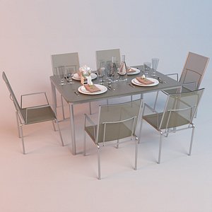 3D Monterey Garden table with accessories