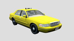 3D yellow cab taxi