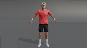 3D Model of a Tennis Champion Holger Rune model