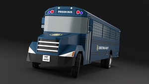 Police Correctional Bus Facility LowPoly