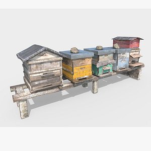 Old Beehives 3D model