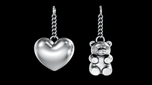 heart and bear key holder