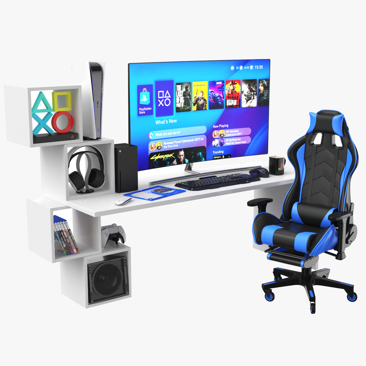 Full Gaming Desk 3D model TurboSquid 1833116