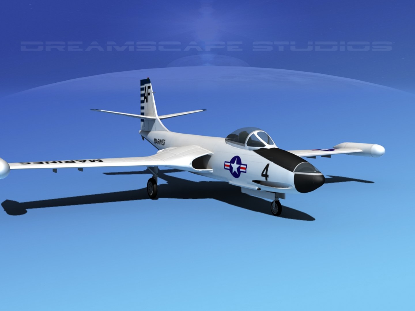 Korean F2h Banshee Jet Fighter 3d Lw