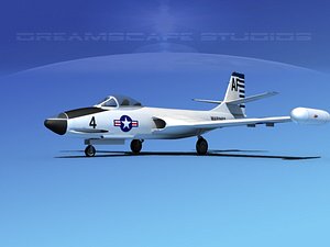korean f2h banshee jet fighter 3d lw