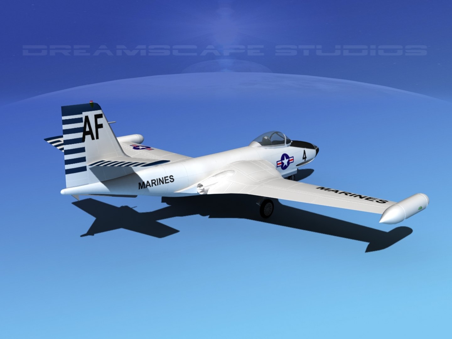 Korean F2h Banshee Jet Fighter 3d Lw
