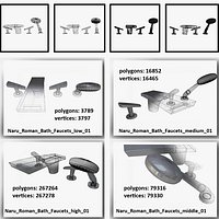 Naru  Series Roman Bath Faucets with Handshower - #SRT-4172