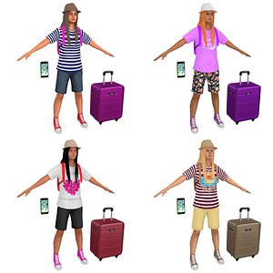 3D pack female tourist backpacks