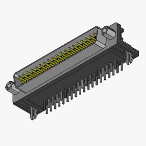 3D DB37 male connector elbow though hole