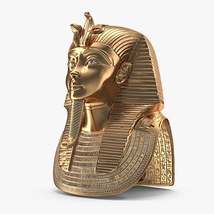 3D model gold mask tutankhamun