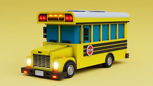 Low poly School Bus 3D model