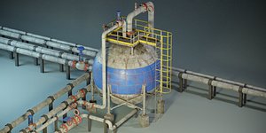 Industrial Spherical Tank PBR Game Ready