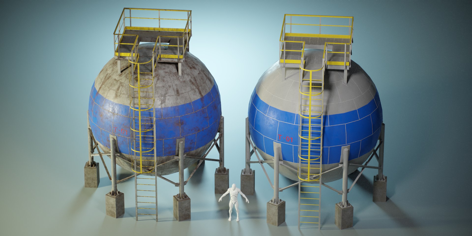 Pbr Industrial Spherical Tanks 3D Model - TurboSquid 1220362