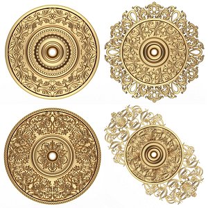 Collection of Ceiling Rosettes 02 3D