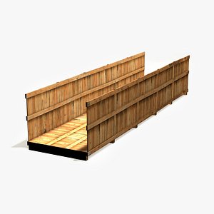 3d model wooden container box