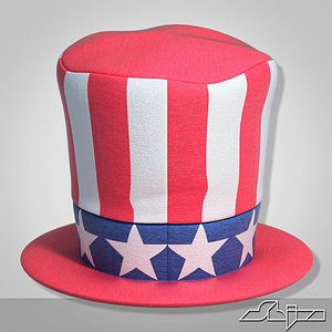 3d model american patriot cylinder hat