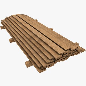 3D pbr wooden plank