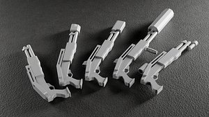 3D model Low Poly ShotgunV3-style -5 Variations Game Ready