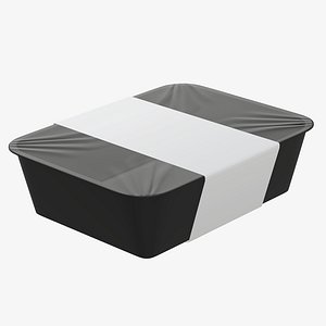 Plastic food container box tray with label mockup 08