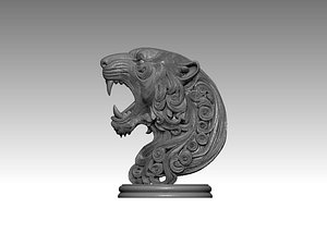3D Tiger Sculpture  Head
