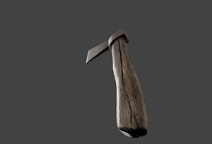 3D model old rusty axe