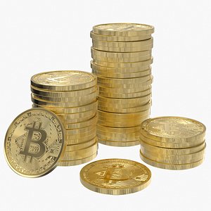 Bitcoin Gold Coin Stack 3D model