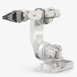 ABB 7600 Industrial Robot with Gripper White 3D