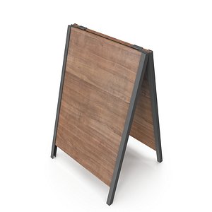 Wooden Double Hinged-Sign with Metal Base Ground Mounted 3D