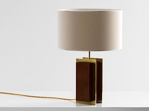 brass strapped table lamp 3D model