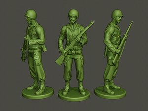 3D american soldier ww2 standguard