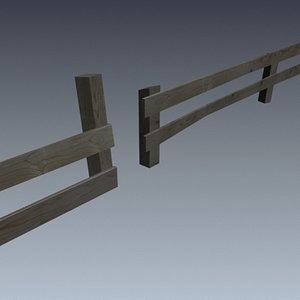 simple wooden fence (low poly)