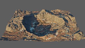 8K Detailed Crater Landscape model
