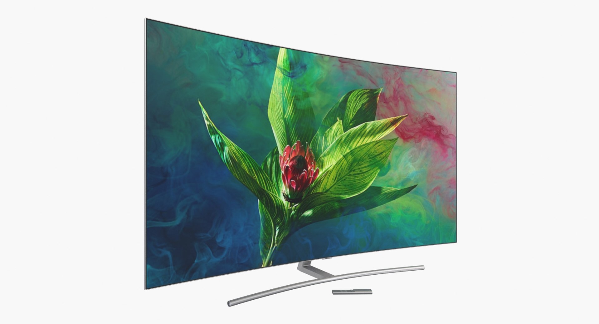 Samsung 65 inch 4K Curved Smart QLED TV 3D model preview