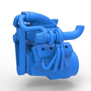 Diecast Twin turbo supercharged V8 Engine Version 3 Scale 1 to 25 3D