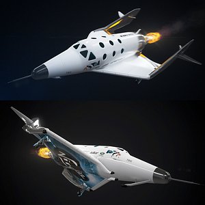 Virgin galactic spaceship Low-poly 3D model