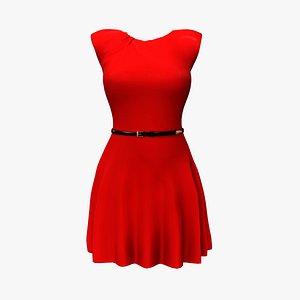 3D Red Dress