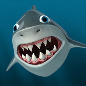 shark cartoon 3d model