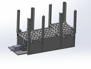 3D tray mechanism automatic stacking model