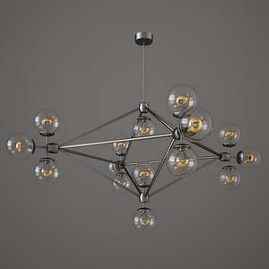 chandelier 15 globes designed 3D model
