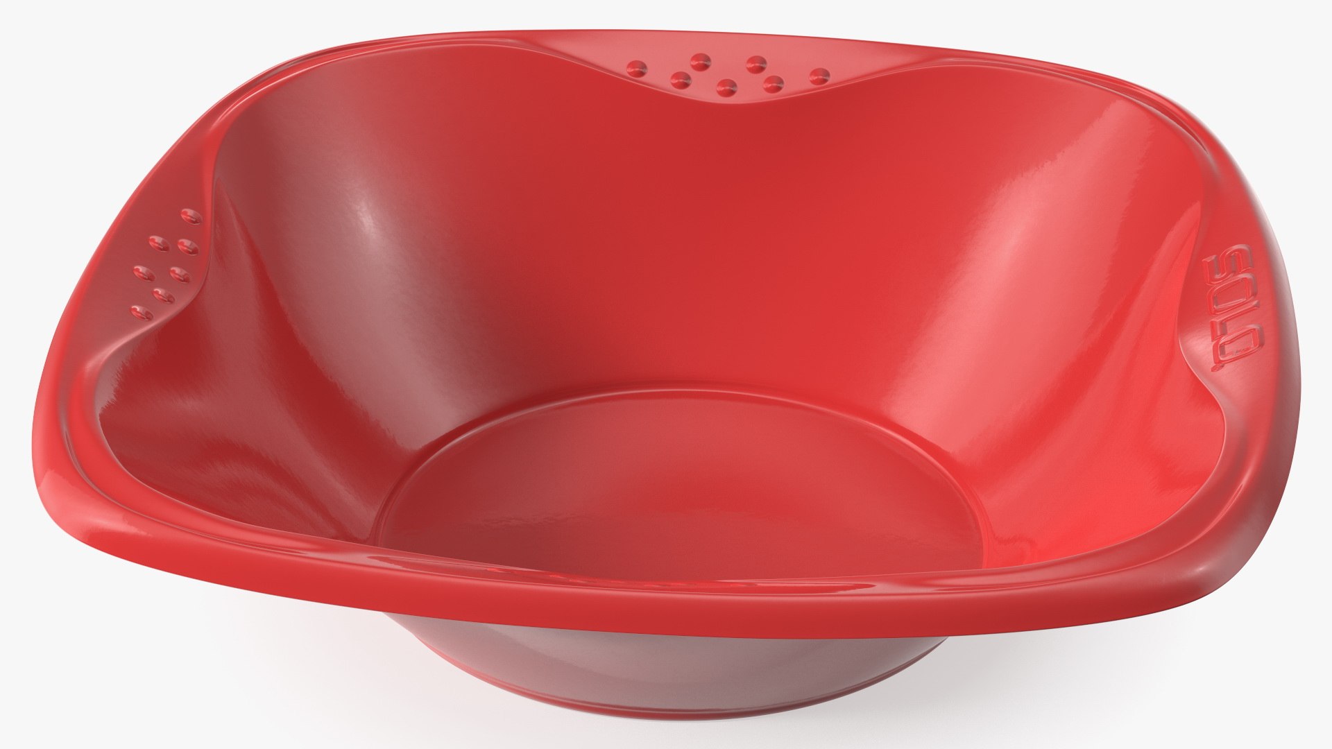 Solo Squared Plastic Bowl Red 3D model preview
