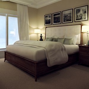 3d max thomasville affinia leather bed