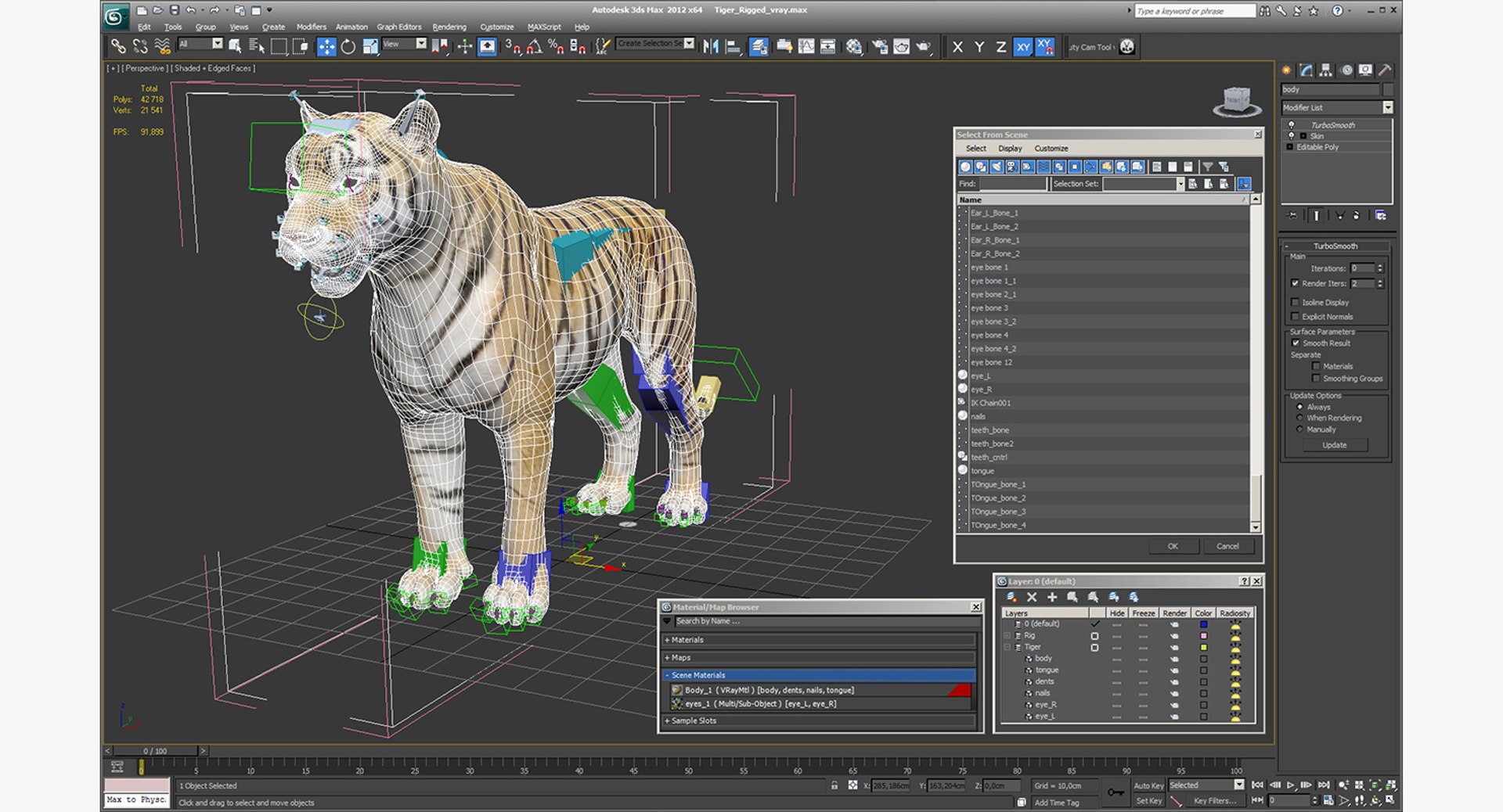 Tiger Rigged 3D Model - TurboSquid 1275414