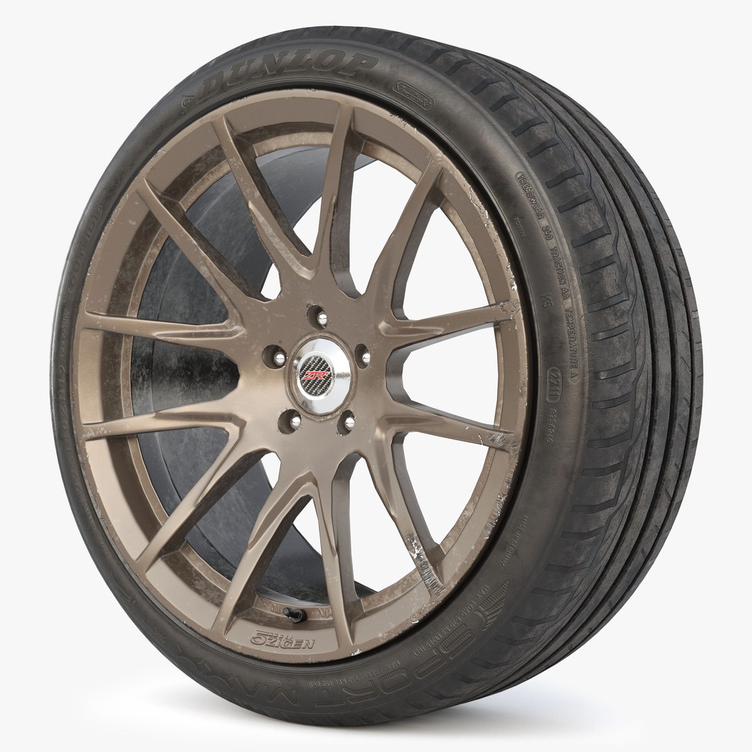 3D Rim 5Zigen ZR and Tire Dunlop Sport Maxx Low Poly - TurboSquid 1963769